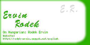 ervin rodek business card